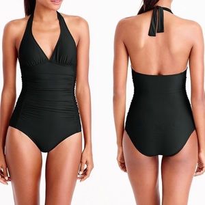 J.Crew Retail Ruched Halter One-Piece